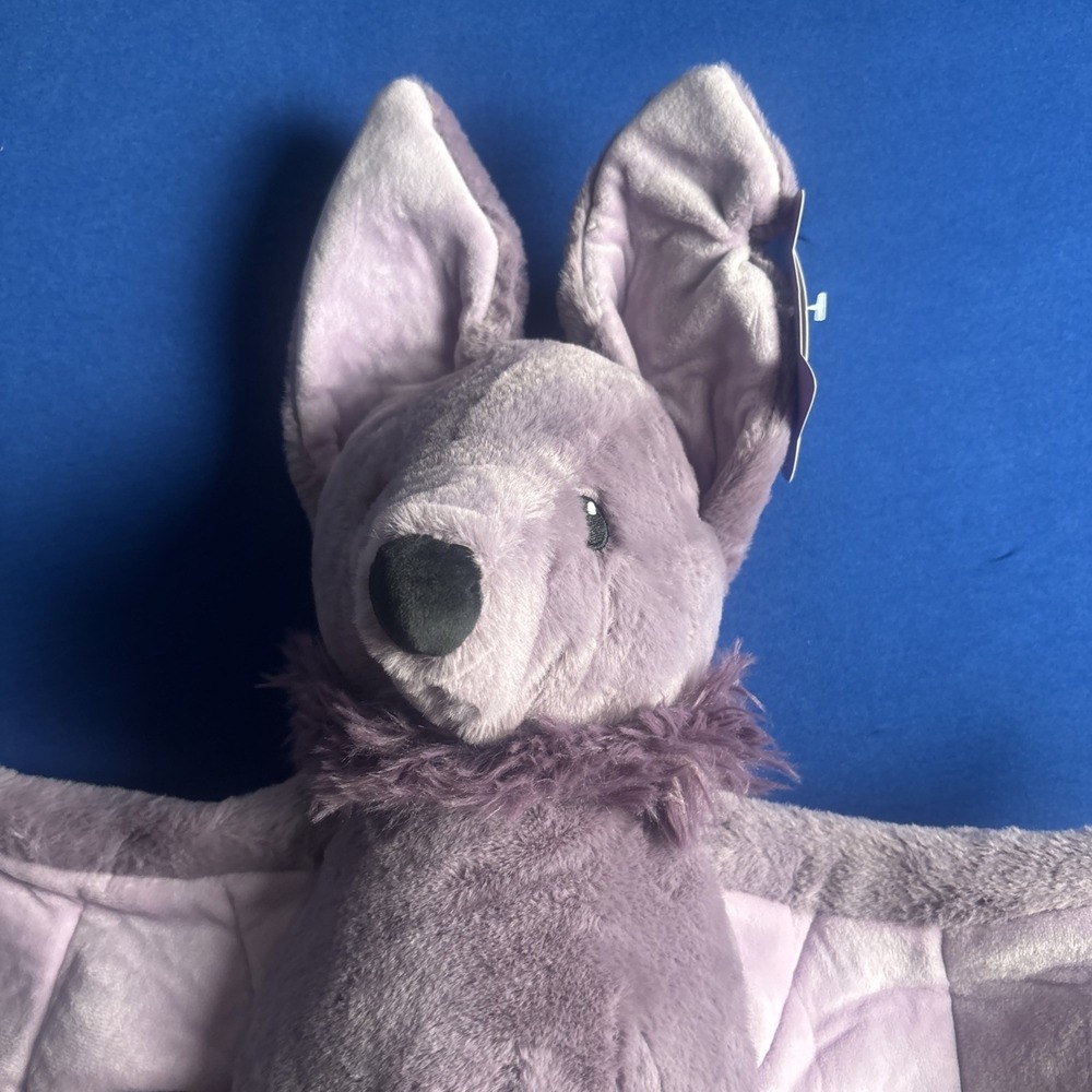 Gigglescape Halloween Purple Plush Bat 18in Posable Wings Stuffed Animal NEW - Picture 2 of 12